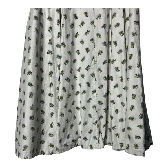 1485. VINTAGE 1970’s PRAIRIE SKIRT FULL SKIRT CREAM/PURPLE/GREEN COLOR FLORAL - Picture 4 of 8